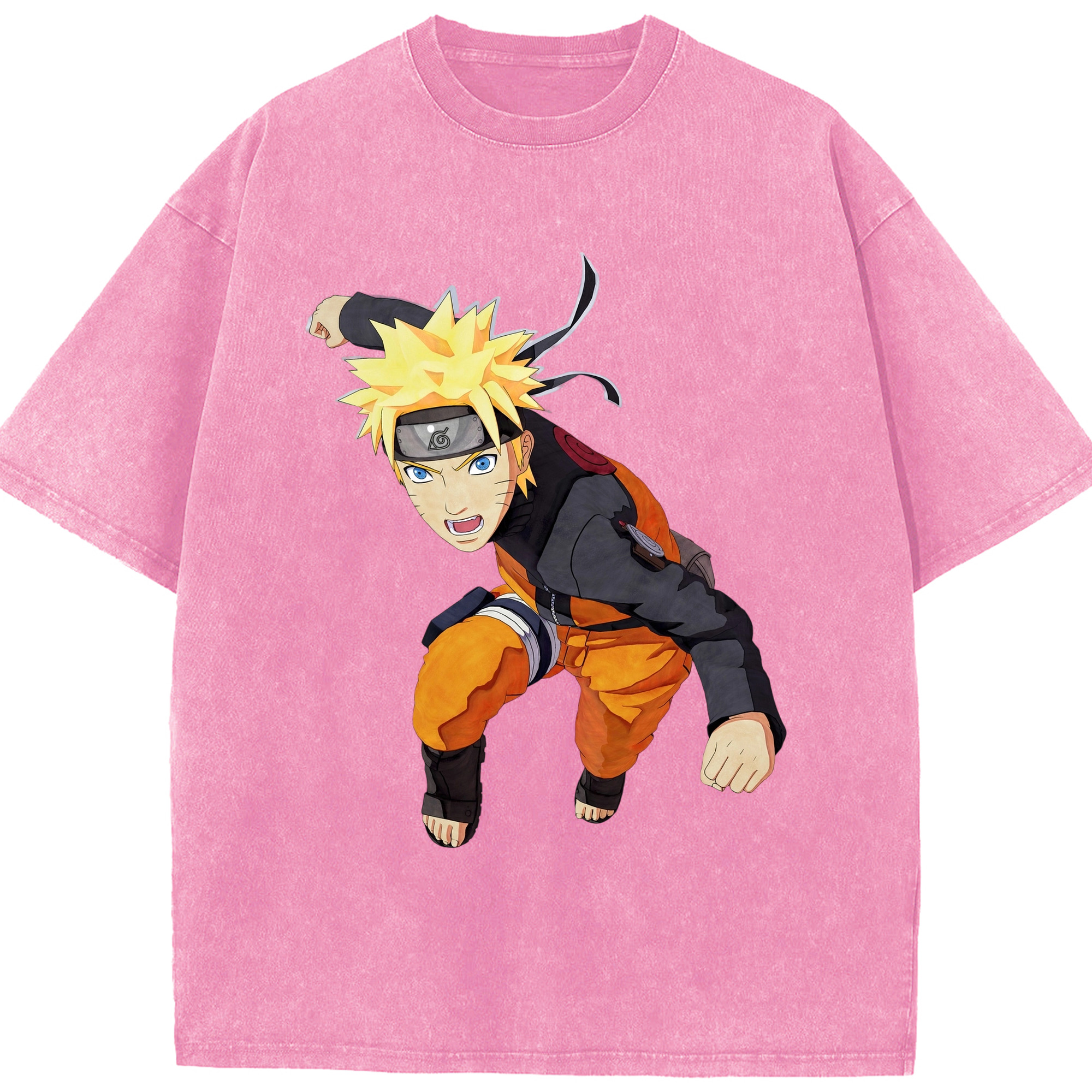 （画像用） NARUTO -ナルト- うずまき ナルト Uzumaki Naruto 綿100% ヴィンテージ風 半袖Tシャツ（フロントプリント）